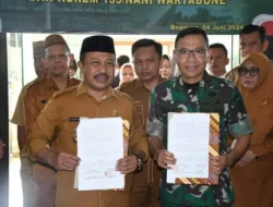 Pemda Boalemo dan TNI Teken MOU NPHD Pengamanan Pilkada